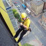 Abseiling from Portland tower.