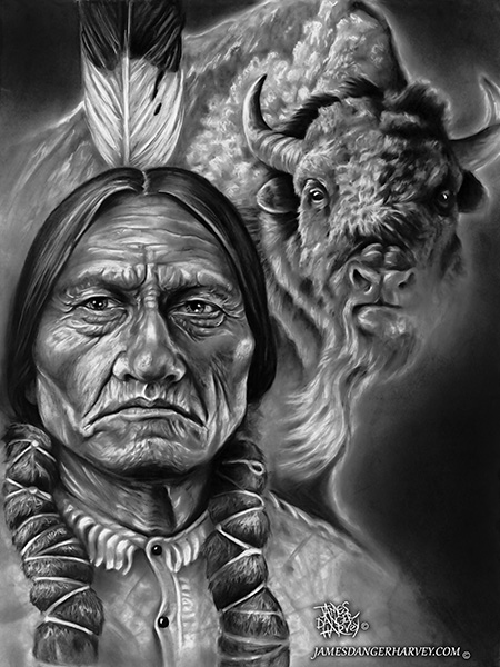 Native Bull Drawing Sitting Bull 600 72 by jamesdangerharvey on DeviantArt