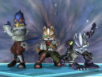 SSBB - Fox, Falco, Wolf