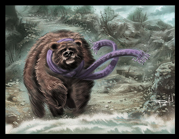 Scarf Bear Concept Painting by RayDillon