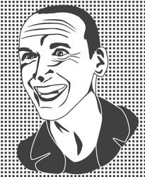 Christopher Eccleston Monochrome Vector Art (Flat)