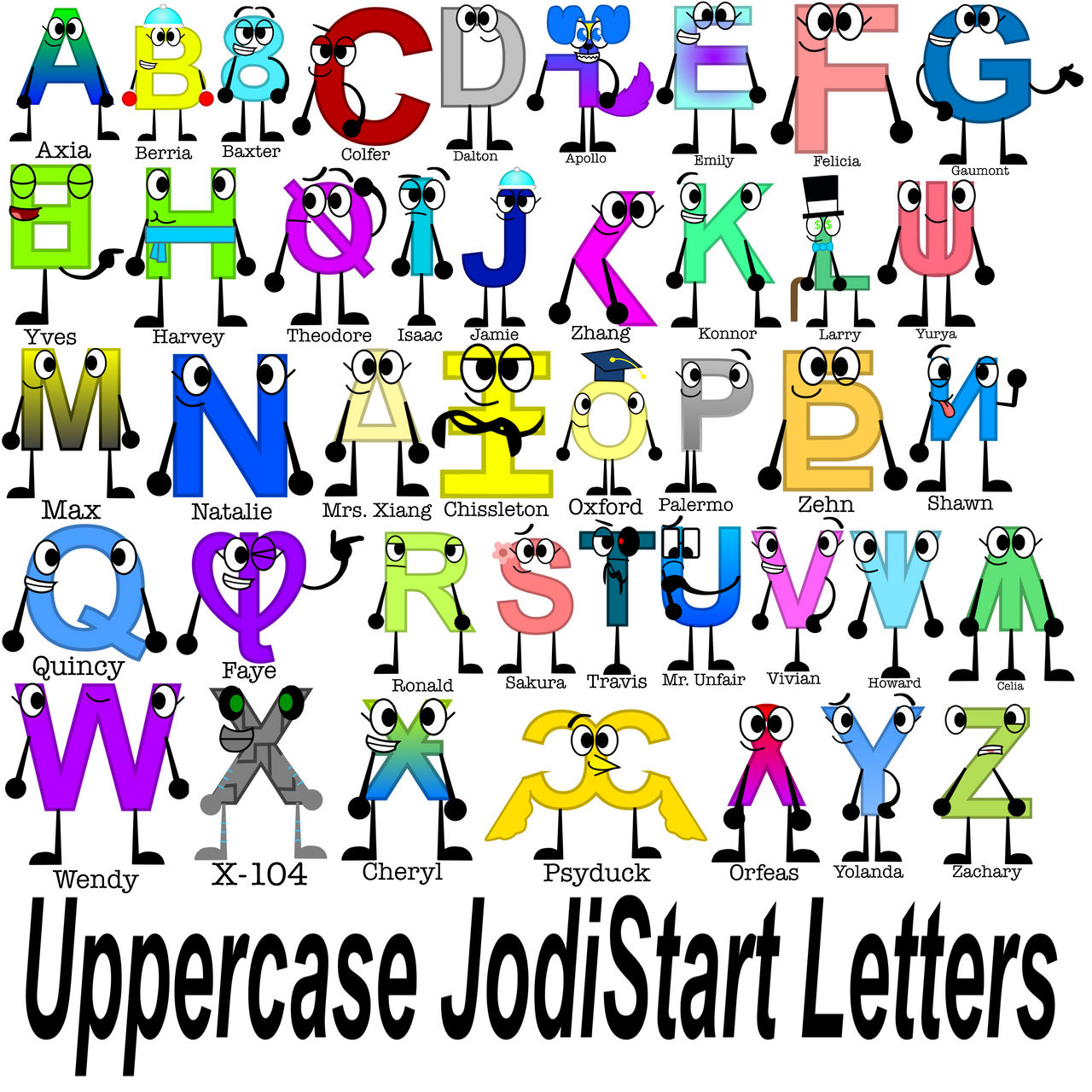All my Uppercase JumpStart Letters. by JodiTube on DeviantArt