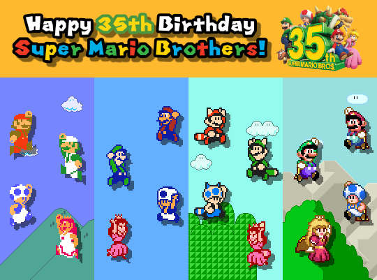 Super Mario Bros 35th Anniversary By Asdfghjkldqrew On Deviantart