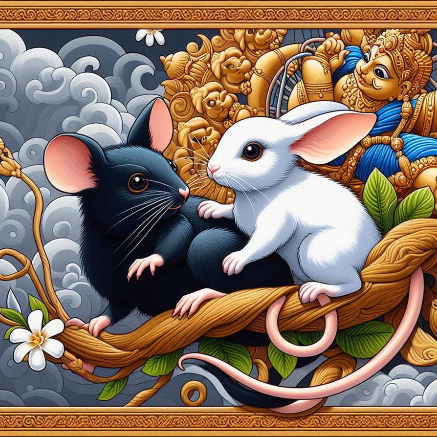 Indian decorative style mouse Rabbit love by riverainruby on DeviantArt