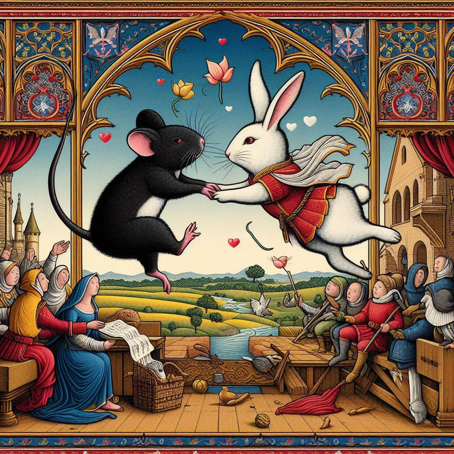 Medieaval decorative style mouse Rabbit love by riverainruby on DeviantArt
