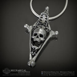 Skull Diamond Pendant in Silver