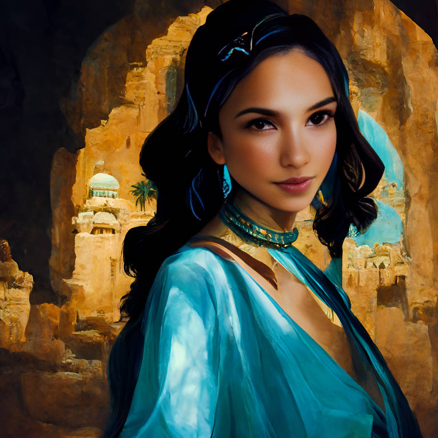 Gal Gadot As Princess Jasmine Desert Palace Court by AIElonTron on Gal Gadot As Princess Jasmine Desert Palace Court by AIElonTron on