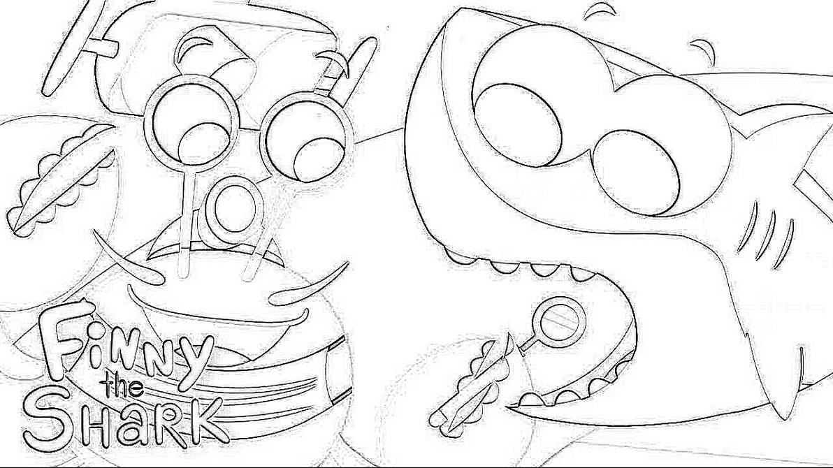 Finny The Shark Coloring Pages 1 by productionaltdennis on DeviantArt