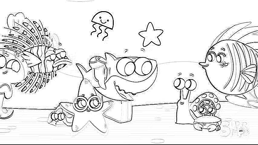Finnie Colouring In Finny The Shark Coloring Pages