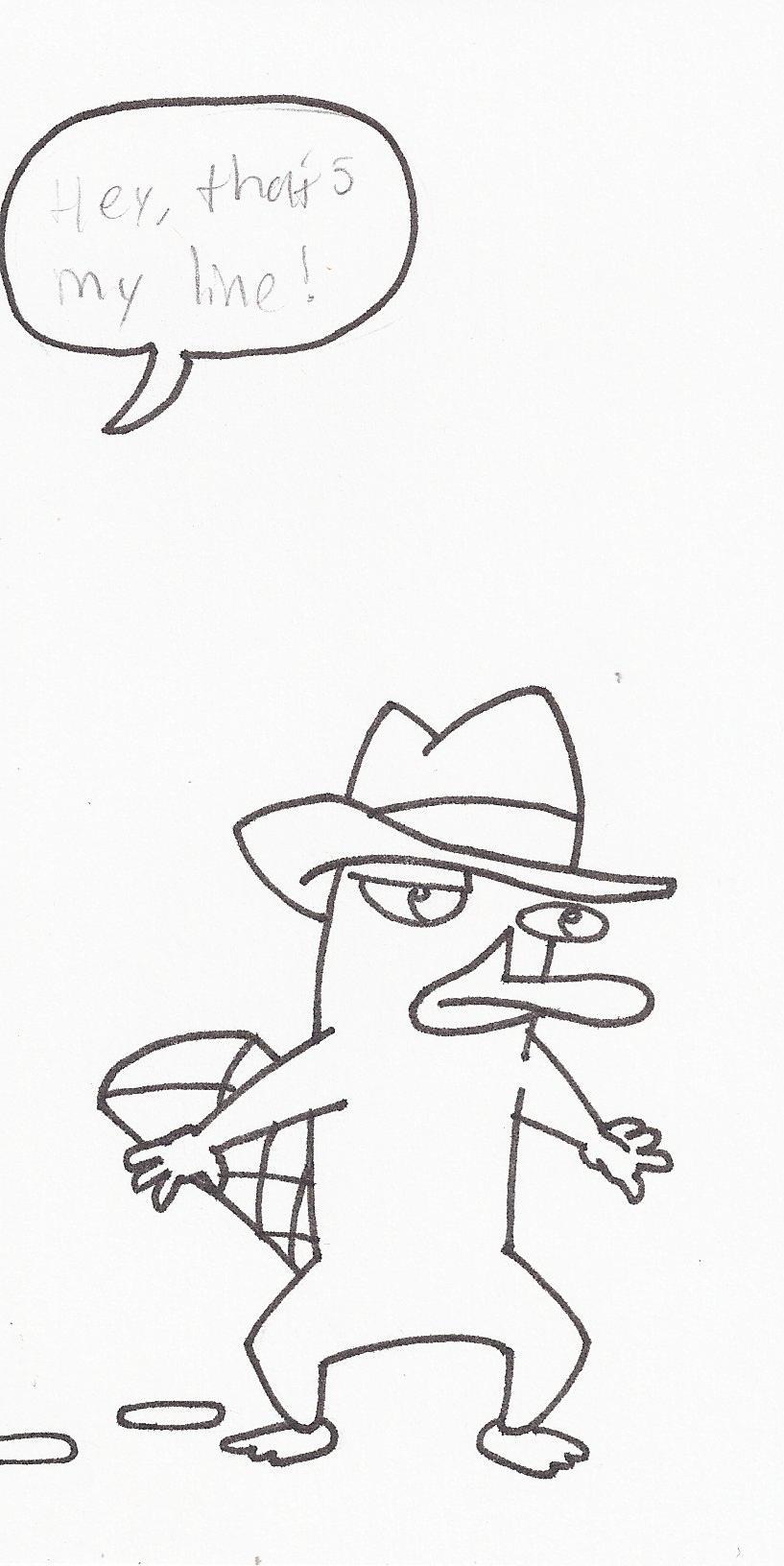 Perry the Platypus back (line)