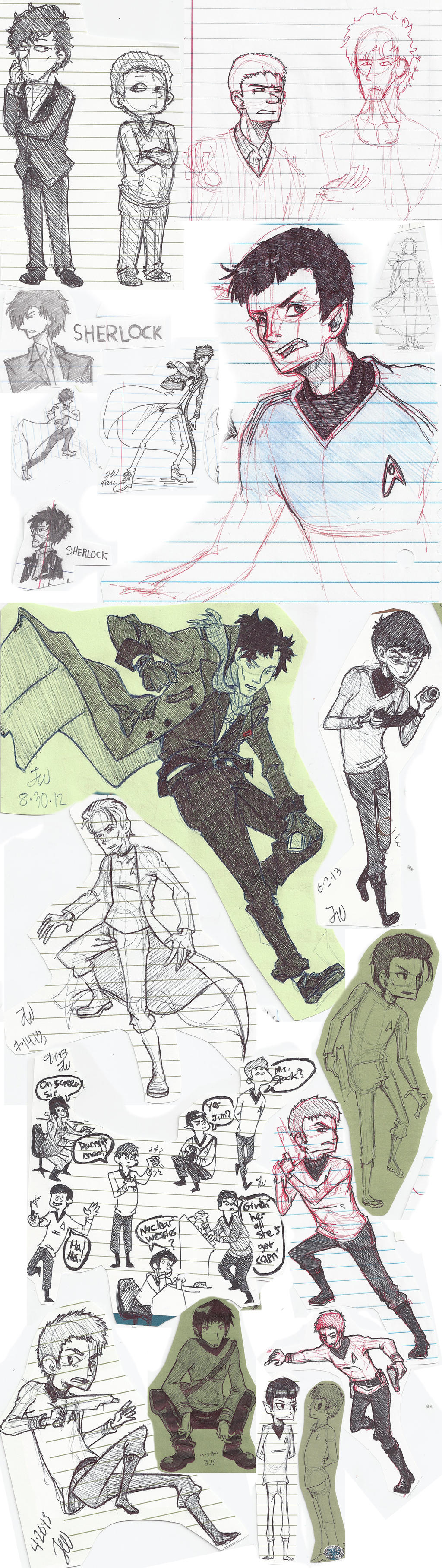 Sherlock and Star Trek Sketch Dump