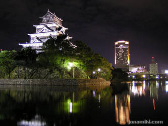 Hiroshima castle by night