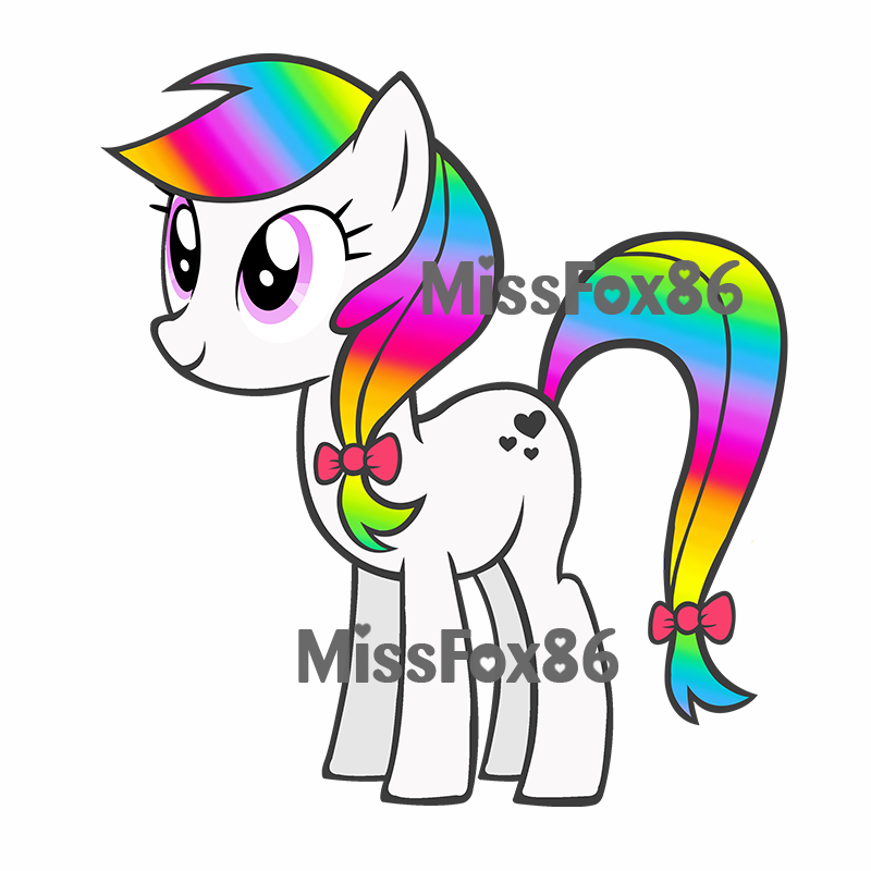 Rainbow And White My Little Pony By Missfox86 On Deviantart