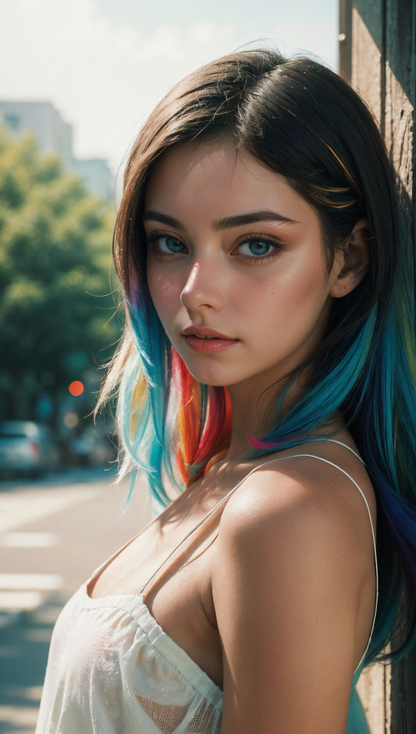 Deviantart Radaikai Rainbow haired girl by RadaikAI on DeviantArt