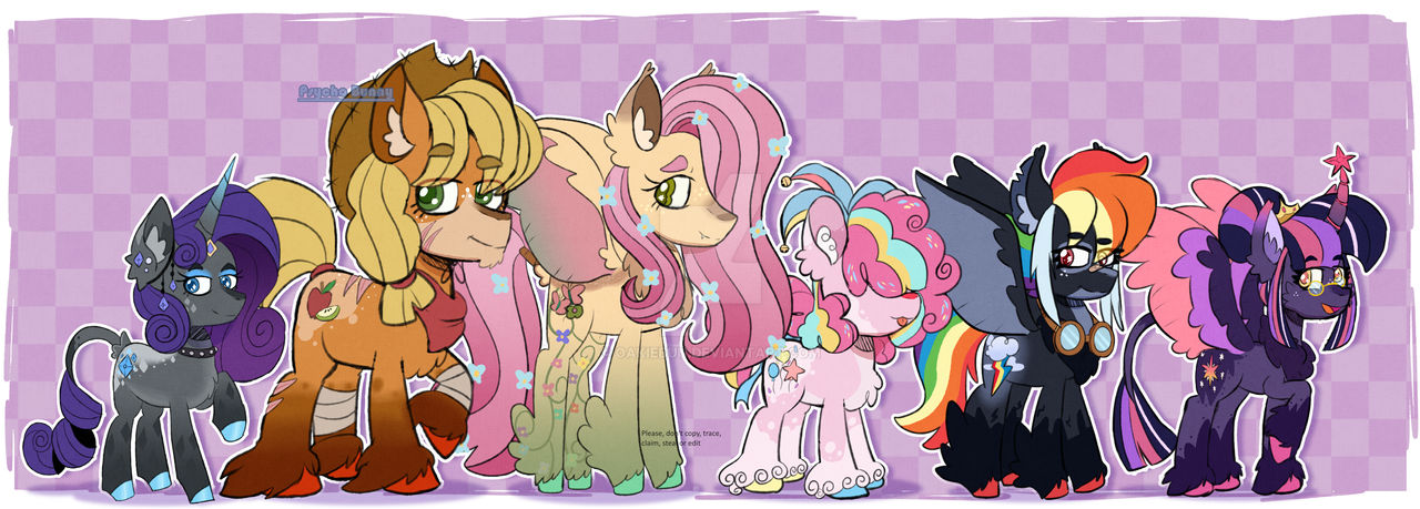 mane six Redesigns{MLP} by OakieBun on DeviantArt