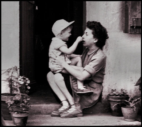 With my mother - 1954