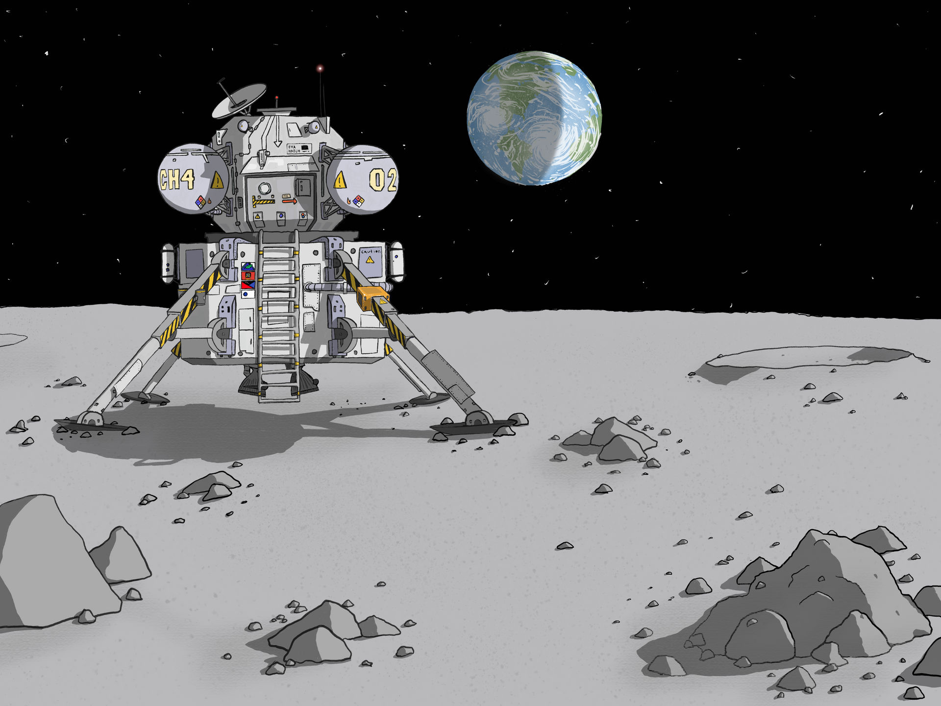 Lander on the moon by KingG42C on DeviantArt