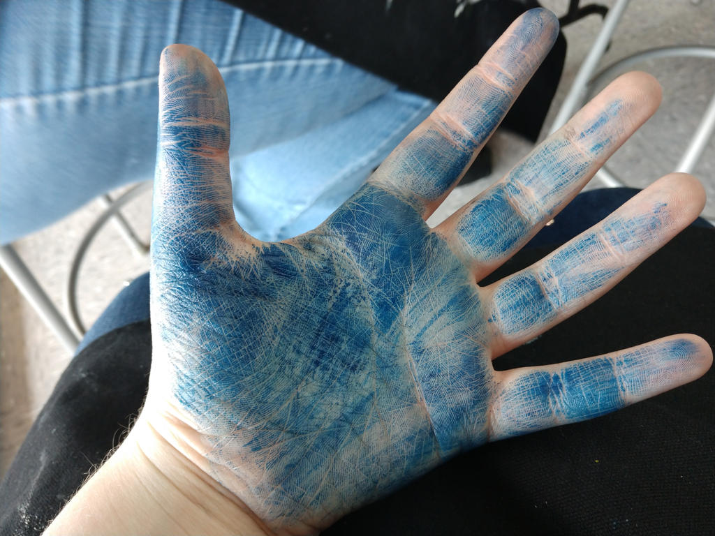 BLUE PAINTED HAND by MandyAndFriends on DeviantArt