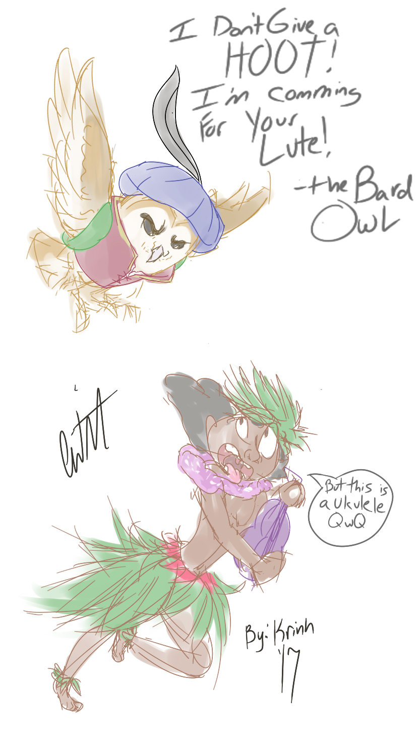 bard owl don't give a HOOT he commin for your LUTE