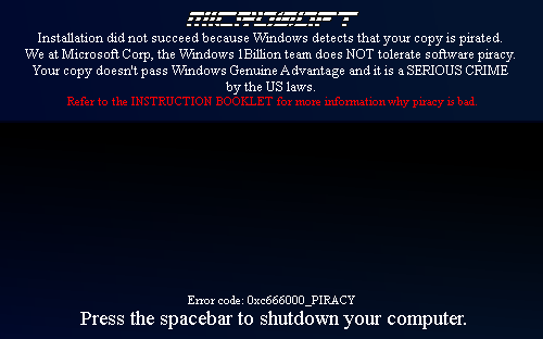 Windows 1000000000 - Anti-Piracy Screen by Clusterium on DeviantArt