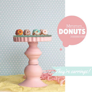 Colorful Happy Donut Studs / Miniature Food