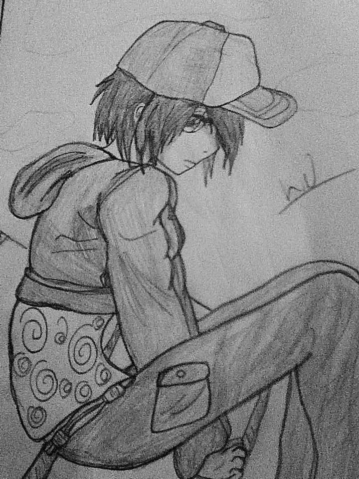 Anime Girl/ sitting alone. by RikuNava on DeviantArt Anime Girl/ sitting alone. by RikuNava on DeviantArt