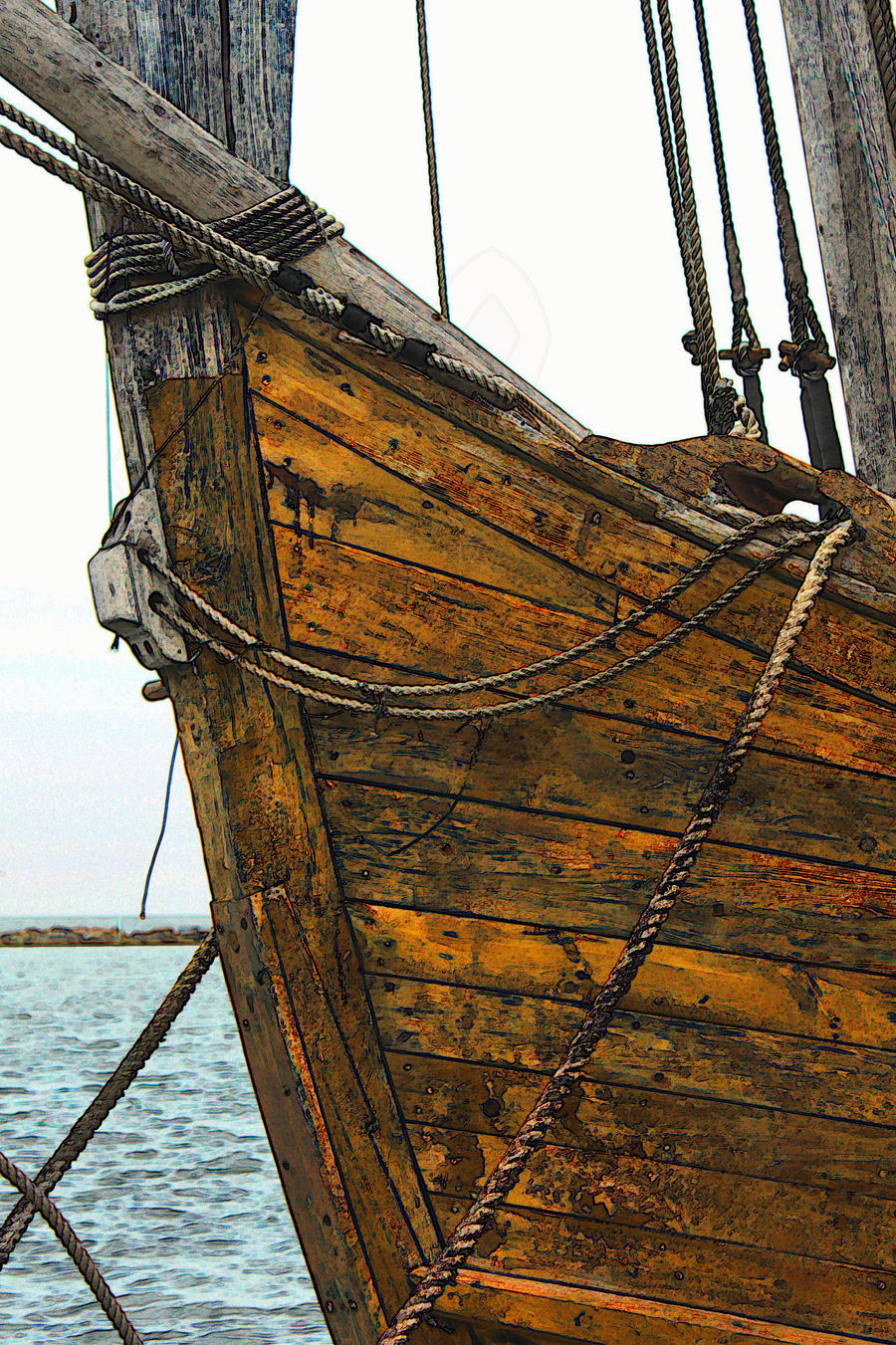 Columbus' ship the Nina being repaired - The Prow