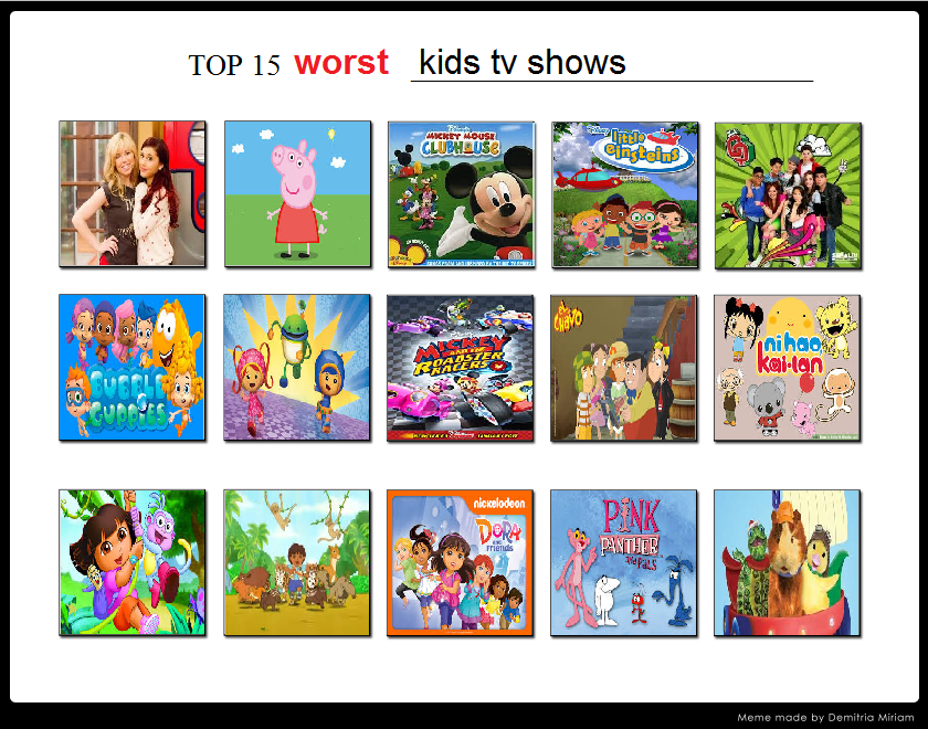 Top 15 Worst Kids Tv Shows By Nachidarcy On Deviantart