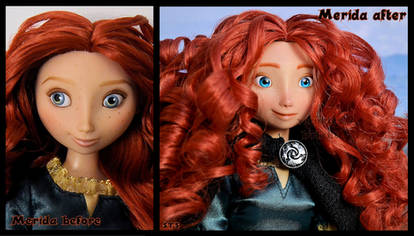 repainted ooak princess merida of dunbroch doll.