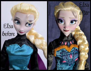 repainted ooak transformation elsa doll.