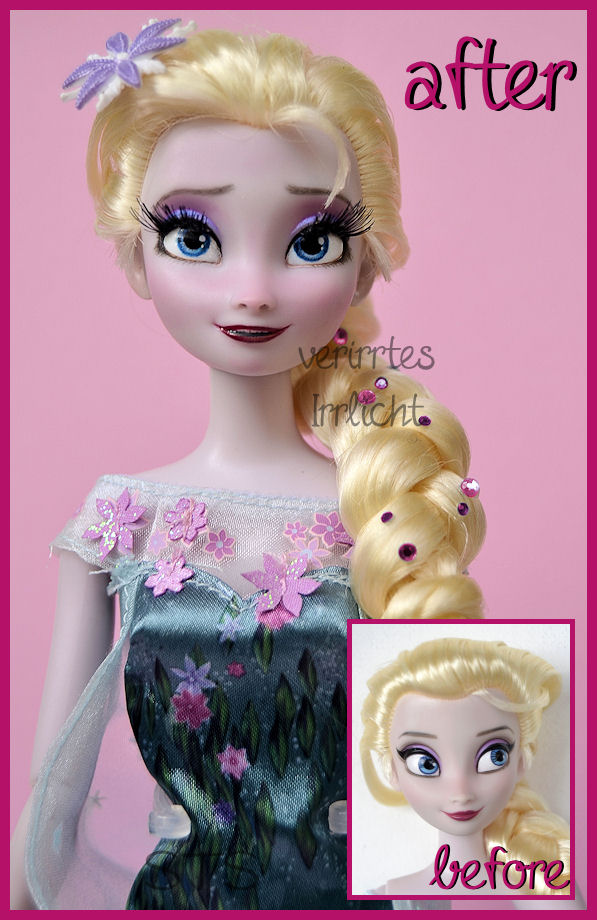 repainted ooak frozen fever elsa doll.