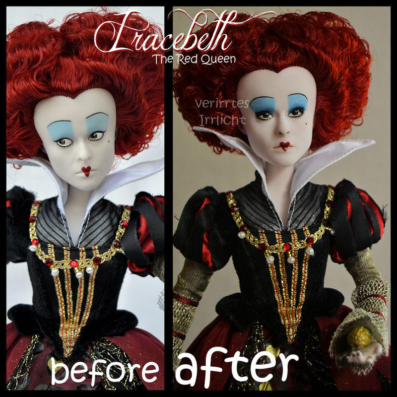 repainted ooak red queen iracebeth doll.