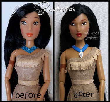 repainted ooak pocahontas doll.