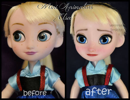 repainted ooak mini animators elsa doll.