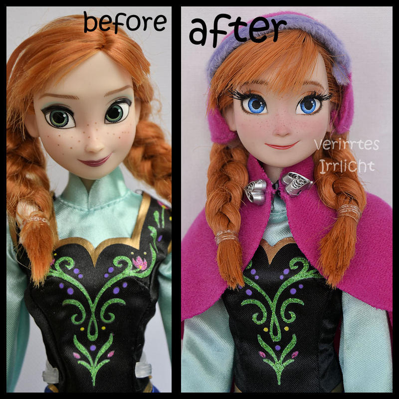 repainted ooak snow gear classic anna doll.