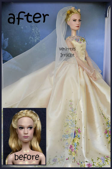 cinderella doll repaint, lily james doll repaint by gil pla…
