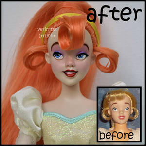 repainted ooak vintage thumbelina doll.