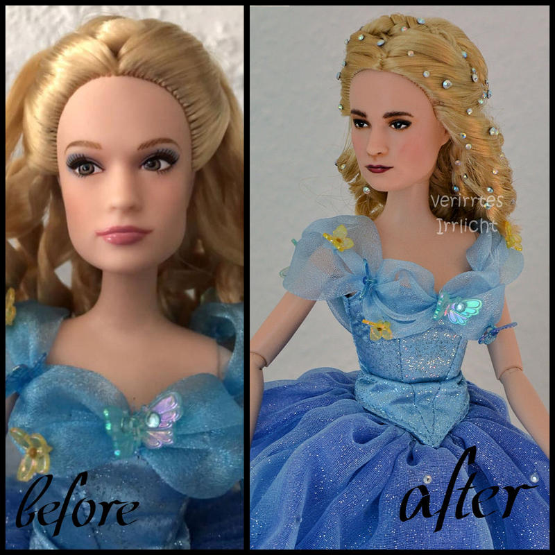 cinderella doll repaint, lily james doll repaint by gil pla…