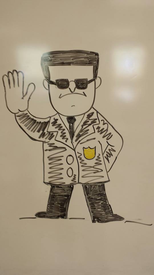 FBI trivia white eraser board art