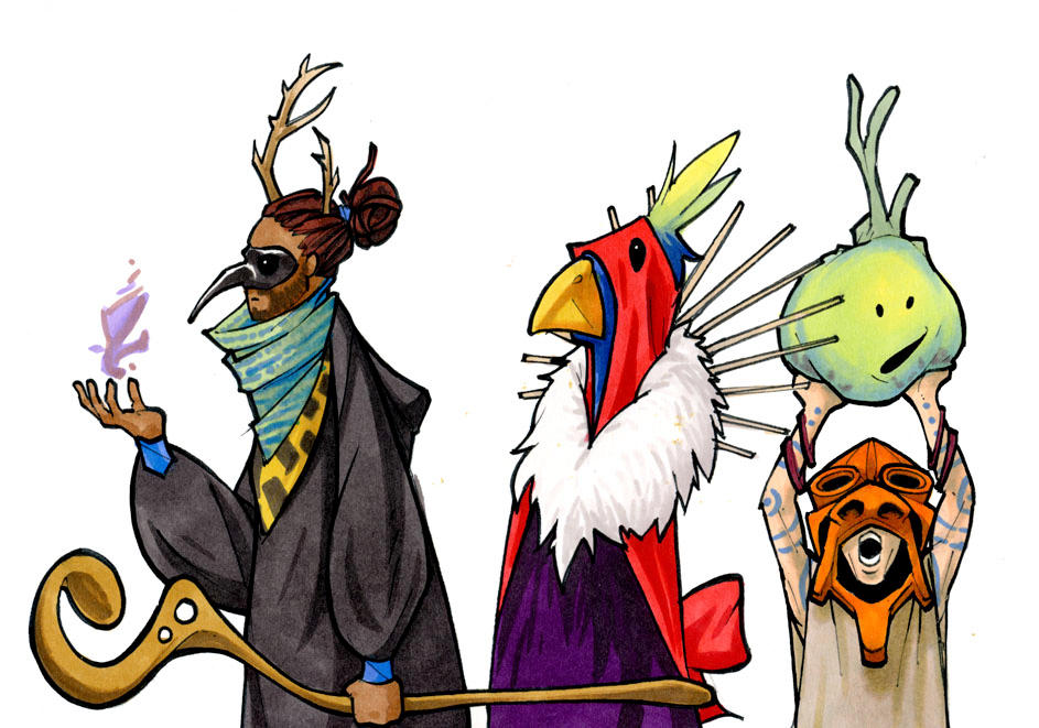 Weird wizard procession by RandomCushing on DeviantArt