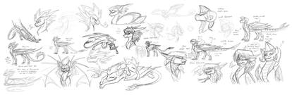 YGO dragon sketches