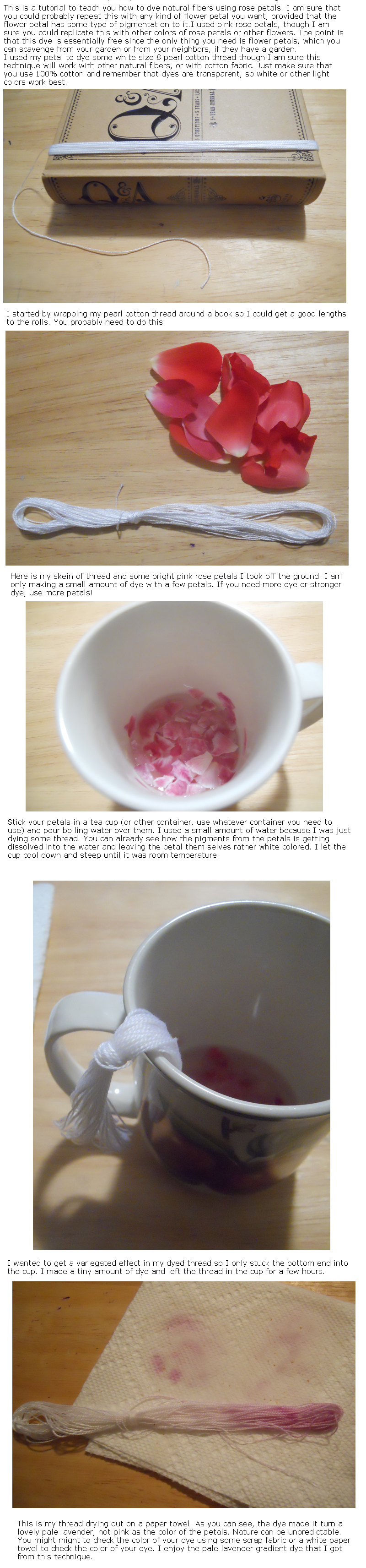 home made dying with rose petals tutorial