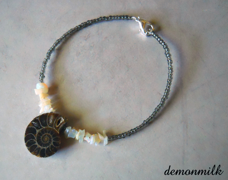 opal and ammonite bracelet