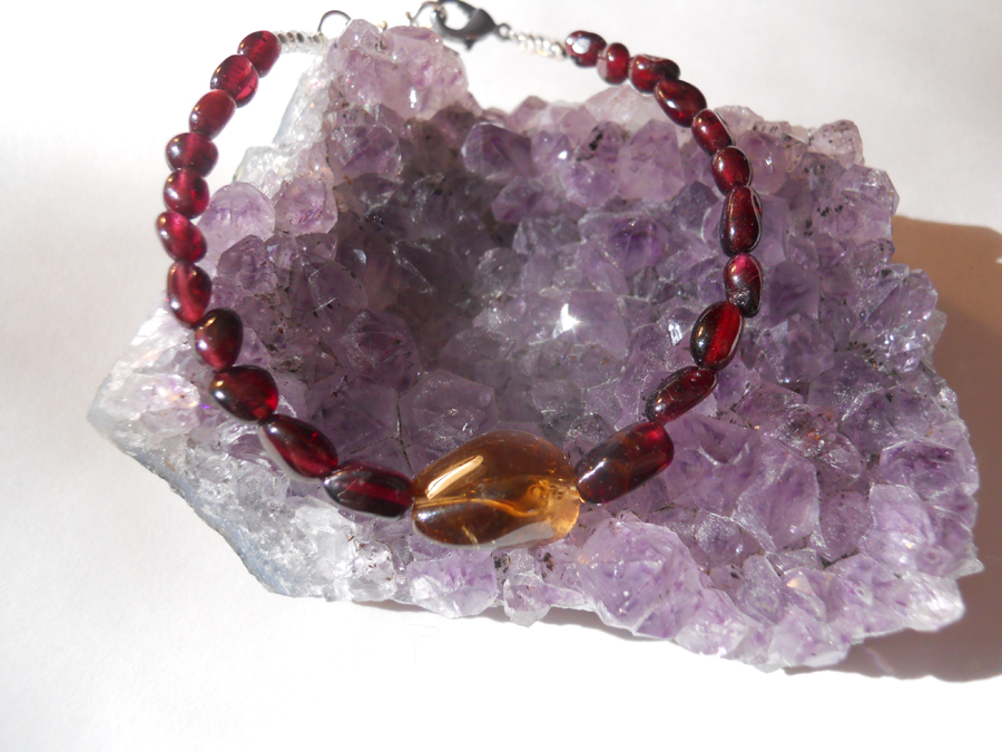 garnet and madeira citrine bracelet