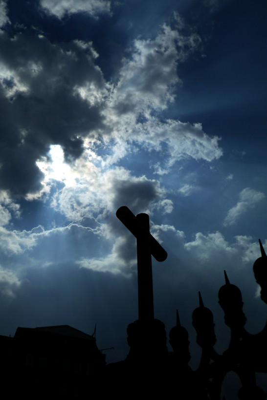 clouds and cross