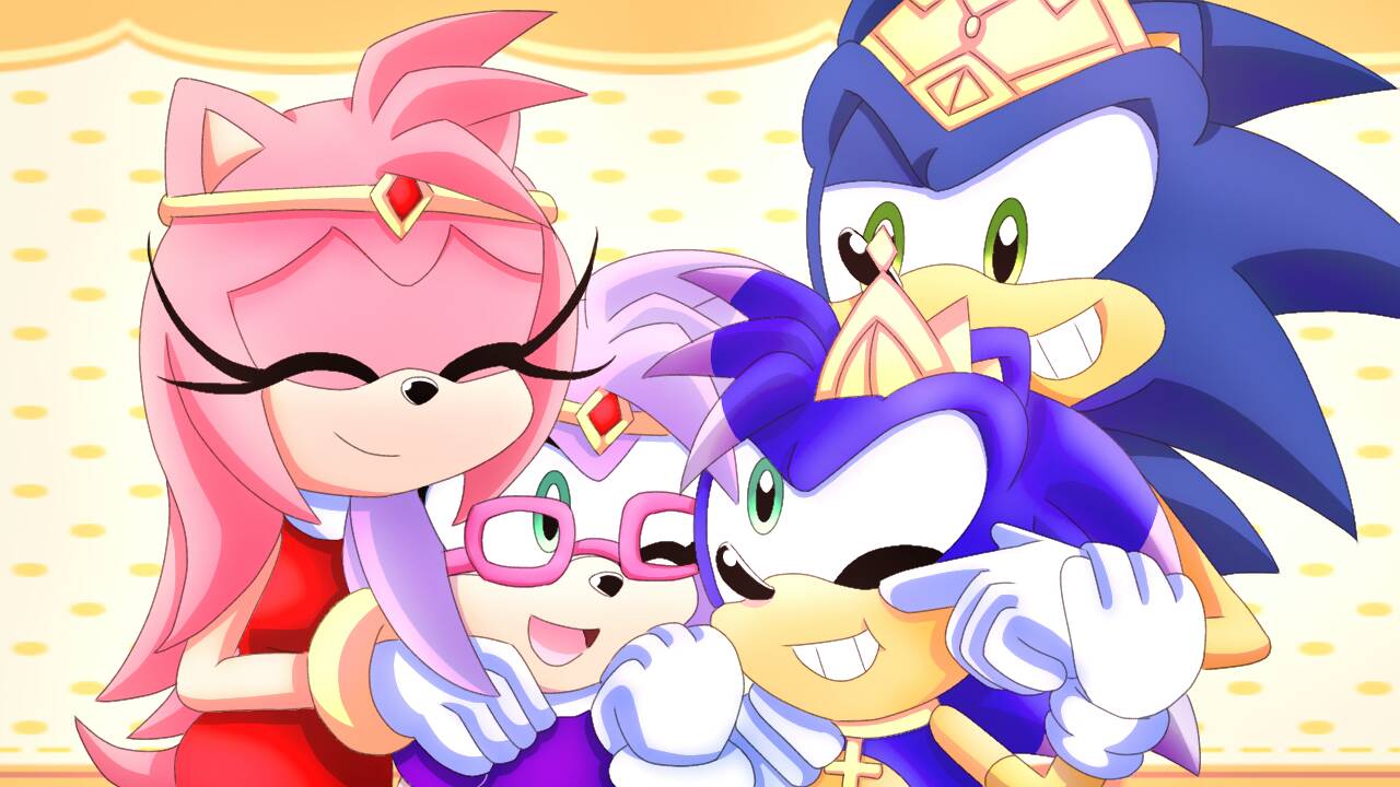 Sonamy Family By Donamorteboo - Sonic And Amy's Family - Free Transparent  PNG Clipart Images Download