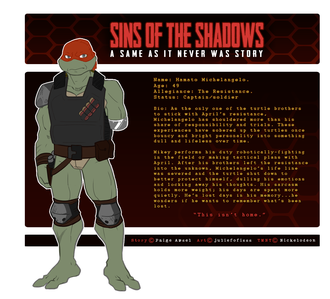 Sins of the Shadows - Michelangelo's Ref Sheet