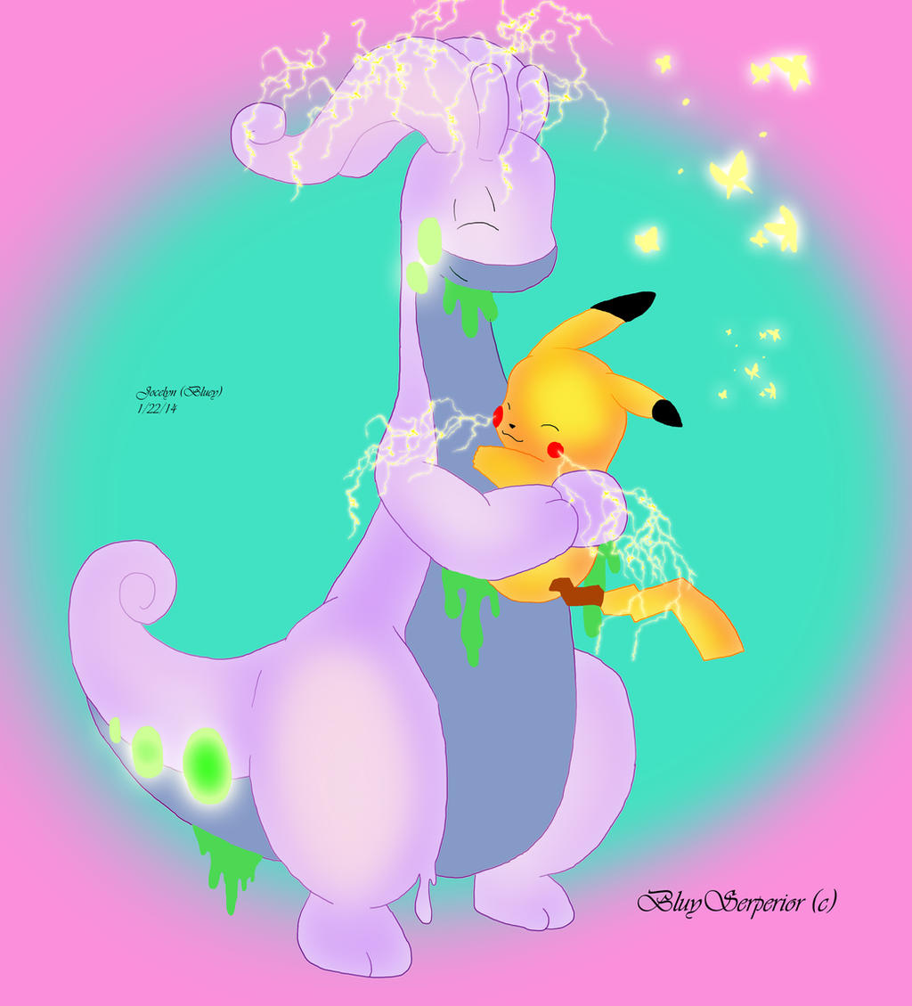 Pikachu and Goodra: Electric Hug