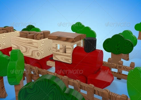 Wood toy train stock