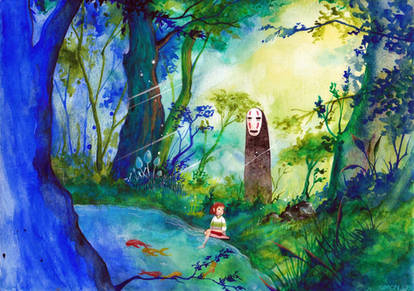 Chihiro and No-face (Spirited Away)